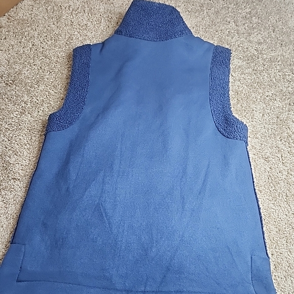 Susan Graver Weekend Bonded Sherpa/Faux Suede Jacket Blue XXS - Picture 6 of 8